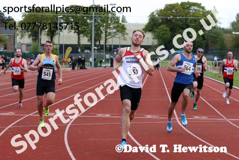 Senior mens 100 metres, 2019 North Eastern Track and Field Champs., Middlesbrough. Photo:  David T. Hewitson/Sports for All Pics
